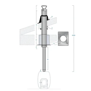 Saunakorsten COLOR läbi lae (roostevaba)