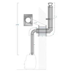 Saunakorsten läbi seina COLOR D130/190 (roostevaba)