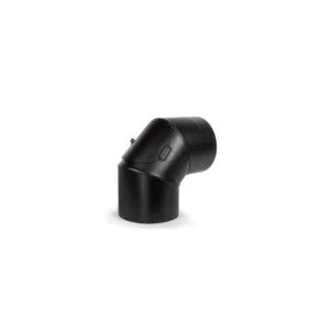 Korstna põlv 90° Landy Smooth puhastusluugiga (must)