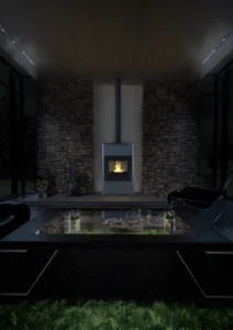 Keskküttekamin Flamingo Aquaflam 25